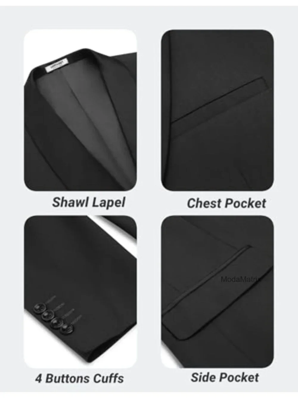 Slim Fit Tuxedo Jacket Shawl Collar Formal Blazer for Men